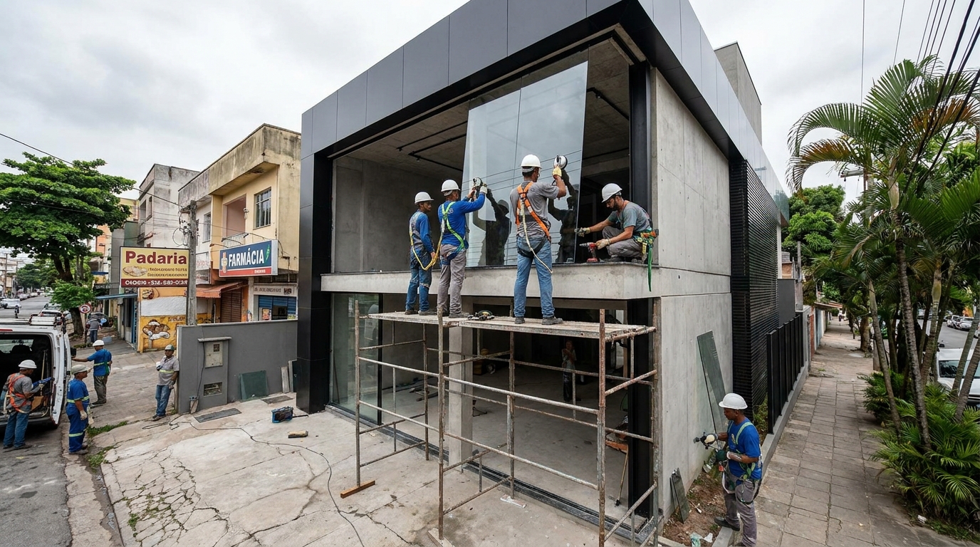 Fachada preta moderna em Lauro de Freitas-BA